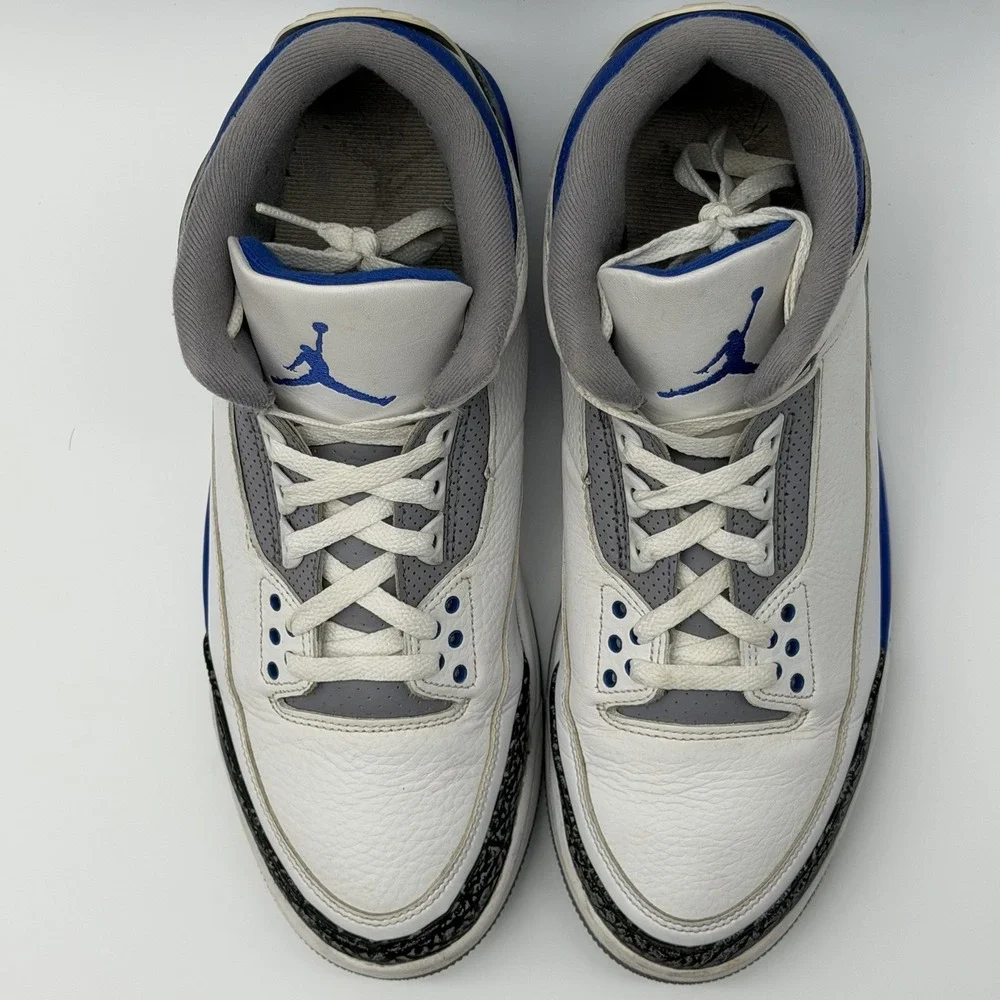 Jordan 3 Retro Racer Blue White Blue Cement Grey CT8532-145 11.5M Authentic!
